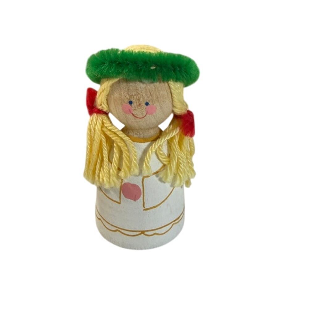 Vtg Sweden Swedish Wooden Figurine Angel 2"